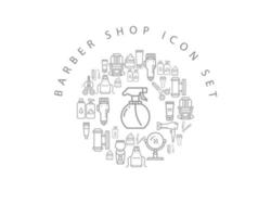 barbiere negozio icona impostato su bianca sfondo vettore