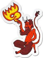 adesivo di un diavolo tradizionale dei cartoni animati vettore