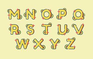carino alfabeto m - z icona impostato vettore