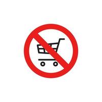 divieto shopping carrello icona eps 10 vettore