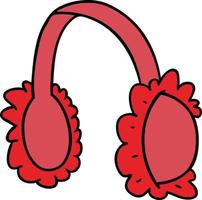 doodle cartone animato di scaldamuscoli rosa vettore