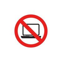 divieto il computer portatile icona eps 10 vettore