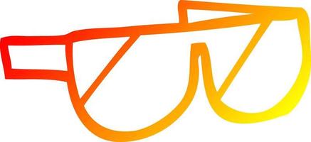 occhiali da sole da cartone animato con disegno a linea sfumata calda vettore