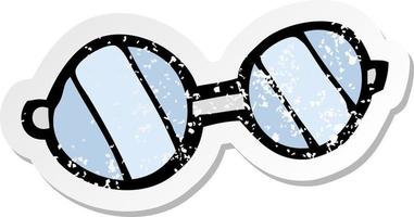 adesivo in difficoltà retrò di occhiali da cartone animato vettore
