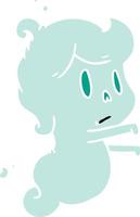 cartone animato di un simpatico fantasma kawaii vettore