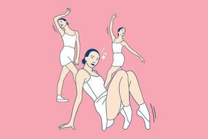 illustrazioni tre bellissimo ballerine ballerini vettore