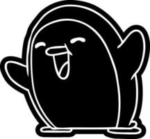 icona del fumetto kawaii di un simpatico pinguino vettore