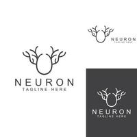 neurone logo o nervo cellula logo con concetto vettore illustrazione modello.