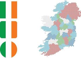 Irlanda carta geografica e bandiera piatto icona simbolo vettore illustrazione