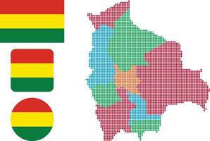 Bolivia carta geografica e bandiera piatto icona simbolo vettore illustrazione