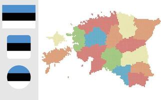 Estonia carta geografica e bandiera piatto icona simbolo vettore illustrazione