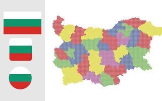Bulgaria carta geografica. e bandiera. piatto icona simbolo vettore illustrazione