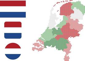 Olanda carta geografica e bandiera piatto icona simbolo vettore illustrazione