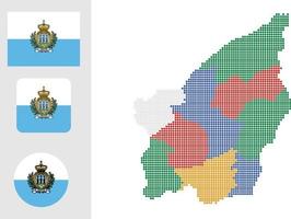 San Marino carta geografica. e bandiera. piatto icona simbolo vettore illustrazione