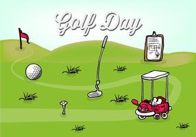 Illustrazione vettoriale di giorno di golf