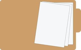 Aperto file cartella con documenti su bianca sfondo. più vecchio con documenti cartello. piatto stile. vettore