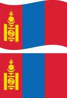 Mongolia agitando bandiera su bianca sfondo. bandiera di Mongolia. piatto stile. vettore