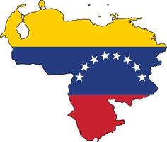 Venezuela carta geografica nazionale bandiera icona su bianca sfondo. piatto stile. vettore