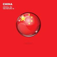 Cina bandiera 3d pulsanti vettore