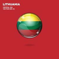 Lituania bandiera 3d pulsanti vettore