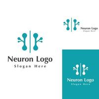 neurone logo o nervo cellula logo con concetto vettore illustrazione modello.