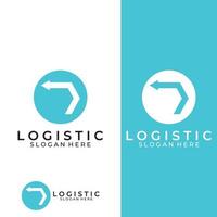 logo vettoriale della società di logistica, logo dell'icona della freccia, logo della consegna digitale veloce. utilizzando una semplice e facile modifica del vettore del logo.