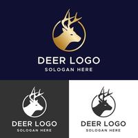 cervo logo e selvaggio cervo logo modello vettore