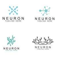 neurone logo o nervo cellula logo con concetto vettore illustrazione modello.