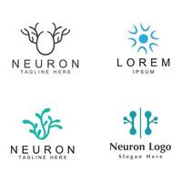 neurone logo o nervo cellula logo con concetto vettore illustrazione modello.