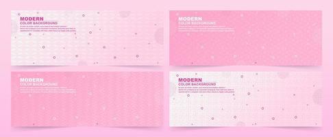 set di banner geometrico rosa e bianco vettore