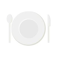 vettore illustrazione di piatto cucchiaio e coltello. piatto disegni siamo grande per cibo o menù a tema grafico disegni