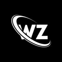 wz logo. w z design. bianca wz lettera. wz lettera logo design. iniziale lettera wz connesso cerchio maiuscolo monogramma logo. vettore