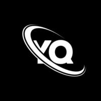 yq logo. y q design. bianca yq lettera. yq lettera logo design. iniziale lettera yq connesso cerchio maiuscolo monogramma logo. vettore