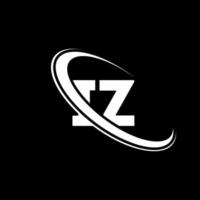 iz logo. io z design. bianca iz lettera. iz lettera logo design. iniziale lettera iz connesso cerchio maiuscolo monogramma logo. vettore