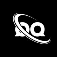 qq logo. q q design. bianca qq lettera. qq lettera logo design. iniziale lettera qq connesso cerchio maiuscolo monogramma logo. vettore