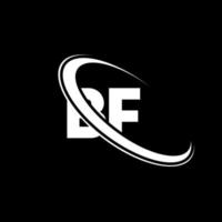 bf logo. B f design. bianca bf lettera. bf lettera logo design. iniziale lettera bf connesso cerchio maiuscolo monogramma logo. vettore