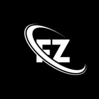 fz logo. f z design. bianca fz lettera. fz lettera logo design. iniziale lettera fz connesso cerchio maiuscolo monogramma logo. vettore