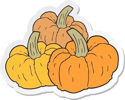 adesivo di una zucca cartone animato vettore