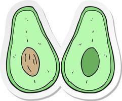 adesivo di un cartone animato avocado vettore