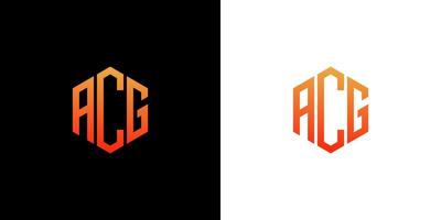 acg lettera logo design poligono monogramma icona modello vettoriale