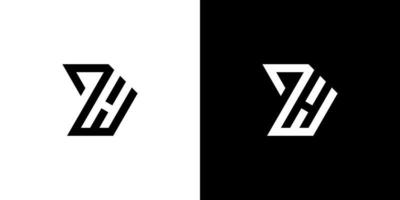 zh lettera logo design poligono monogramma icona vettore modello
