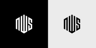 ns lettera logo design poligono monogramma icona vettore modello