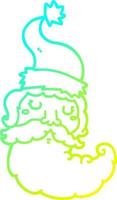 freddo pendenza linea disegno cartone animato Santa viso vettore