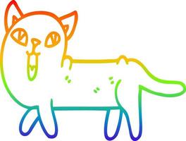 arcobaleno gradiente linea disegno cartone animato gatto divertente vettore