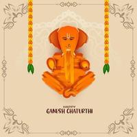 contento ganesh Chaturthi indiano culturale Festival artistico sfondo vettore