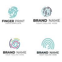 impronta digitale logo, impronta digitale scansione logo per attività commerciale carta identità.logo design vettore illustrazione modelli e icone.