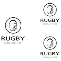 modello di logo di vettore dell'icona di football americano della palla da rugby