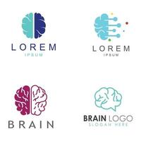 cervello logo. cervello logo con combinazione di tecnologia e cervello parte nervo cellule, con design concetto vettore illustrazione modello.