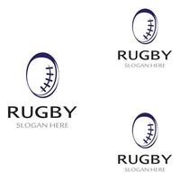 modello di logo di vettore dell'icona di football americano della palla da rugby