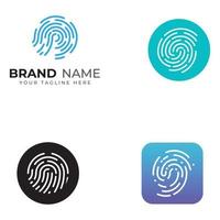 impronta digitale logo, impronta digitale scansione logo per attività commerciale carta identità.logo design vettore illustrazione modelli e icone.